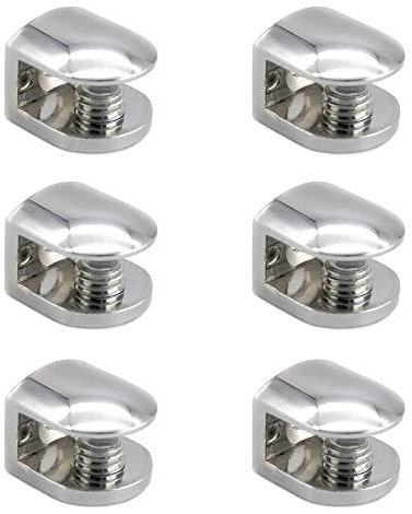 Mila-Amaz 6 Pezzi Morsetto di Vetro Lega di Zinco Supporto Regolabile di Spessore 6-10MM