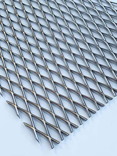 Streckgitter Edelstahl Gitter aus V2A 1,5mm dick MW 28 x 10 x 1,5 mm Drahtgitter Niro NEU (1000 mm x 250 mm)