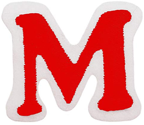 alles-meine.de GmbH Textil - Sticker/Applikationen zum Aufkleben/Bügelbild - Buchstabe - M - rot - weiß - 3,7 cm * 4,3 cm - Aufnäher/Applikation/Aufbügler - gestickter FL..