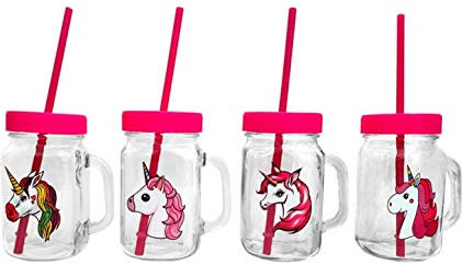 Vasara Lote de 12 Jarras de Unicornios Infantiles para Regalos de Cumpleaños, Comuniones, Bodas y Eventos