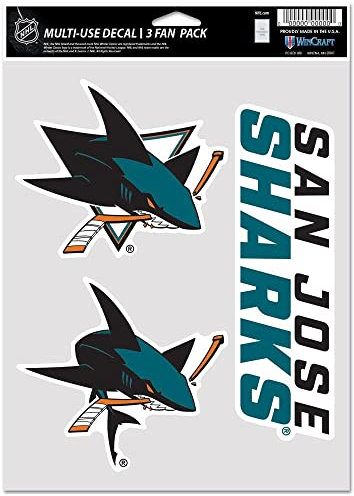 Wincraft San Jose Sharks Multi-Use NHL Aufkleber-Set (3 STK.)