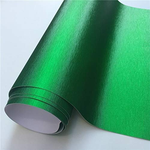 Lt-film, 1pc Mehrere Farben gebürstetes Aluminium Vinylverpackungs-Film Matte Chrom gebürstet Metallic Car Wrapping Folien-Aufkleber for Auto-Motor-Computer ( Farbe : Grün , Größe : 152X30 CM )
