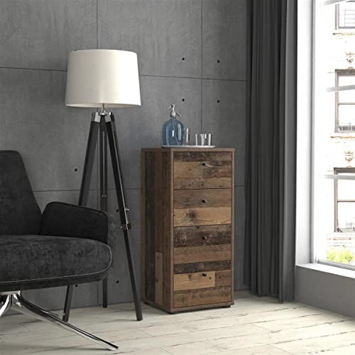 möbelando Kommode Beistellschrank Anrichte Schubladenkommode Schrank Tembi VIII Old Wood Vintage