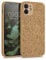 kwmobile Case Compatible with Apple iPhone 12 - Case Made of TPU and Cork with Bumper for Phone - Light Brown