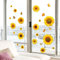 AOLIAY Fensterbilder Selbstklebend Simulation Sonnenblume Schmetterling Sticker Selbstklebende Dekorationen für Glasfenster und Wände Wandaufkleber 2 Sätze