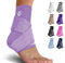 Sleeve Stars Ankle Brace for Women & Men, Ankle Wrap for Sprain, Compression Sleeve for Plantar Fasciitis Relief, Easy Customizable Support: w/Removable Strap (Single/Light Purple)