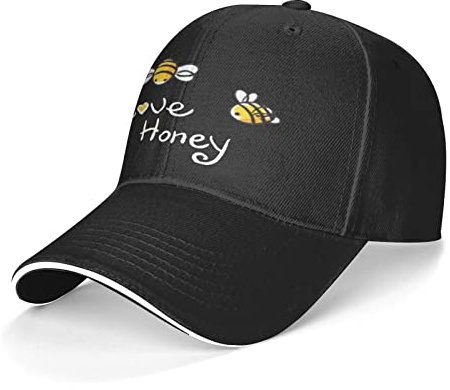Hdadwy Love Honey Bee Baseball Cap Sandwich Cap Dad Hat Cowboy Hat Vintage Denim Trucker Hat Sport Cap für Damen Herren