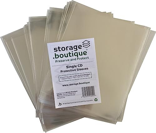 .boutique, Storage.boutique CD Protection Sleeves, Archive Standard, Size 1, 159x130 mm, 50 Sleeves
