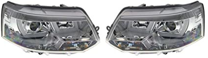 Tuning Scheinwerfer H1/H1 Glasklar Silber Kompatibel mit VW T5 Bus 7H 09-15