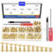 Glarks 110 Sets 6 Sizes Chicago Screws Leather Rivets with Punch and Screwdriver Kit, M5 x 4/5/6/8/10/12mm Chicago Button Binding Post Screw Nail Rivets for DIY Leather Craft Bookbinding (Gold)