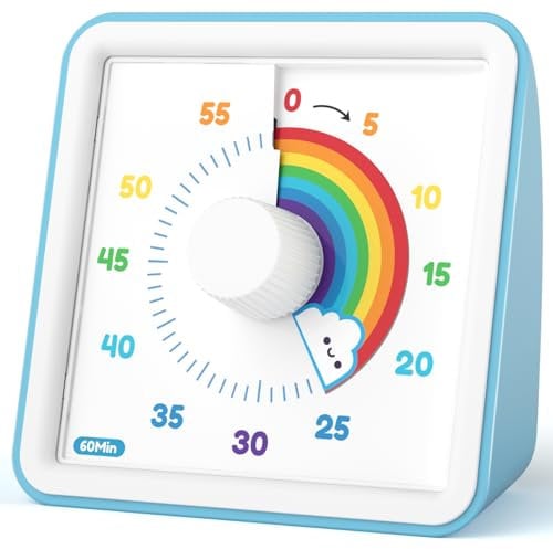 LIORQUE Temporizador Visual, Temporizador Niños de Cuenta Regresiva de 60 Minutos, Pomodoro Timer, Herramienta de Gestión del Tiempo para Niños y Adultos (Azul)