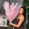 Harry's Cottage Premium Quality Pink Extra Large Pampas Grass Artificial | 3 stems of 115cm Durable Faux Fake Tall Pampas Grass Wall Decoration | Fluffy Large Feathers for Boho Decor Vase