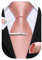 Barry.Wang Herren-Krawatte, Seide, 7 cm, schmal, einfarbig, Satin, Krawatte, Einstecktuch, Manschettenknöpfe, Clip, 4-teiliges Set, Business, Hochzeit, Party, Arbeit für Männer, rosa muster,