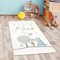 CARPETIA Kinderzimmer-Teppich flauschig Krokodil pflegeleicht in Creme 80x150 cm