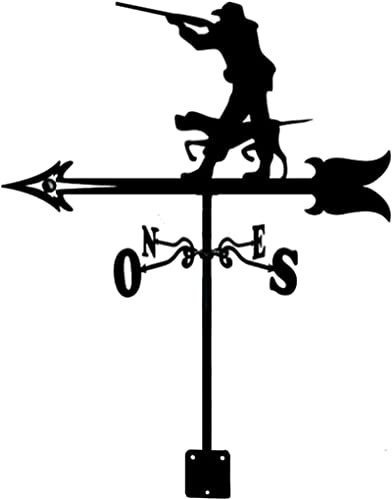 MUSUMI Wetterfahne, Jäger und Hund, Windfahne, Edelstahl-Wetterfahne, Windrichtungsanzeiger, Szene, Garten-Wetterhahn, Messwerkzeuge mit Beschichtung