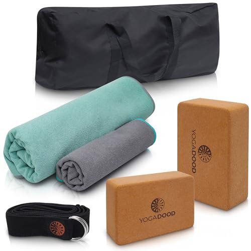 Yoga Starter Kit für Frauen und Männer - Perfekt für Home Workouts - Yoga Kit enthält Yogagurt, Korkblöcke Set und Handtücher - Yoga Equipment Set für Anfänger, die bereits eine Yogamatte haben