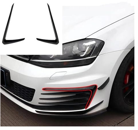 Frontspoiler Spoilerlippe Für VW Für Golf 7 MK7 Für GTI 2012 2013-2017 Frontschürze Canard Splitter Wind Messer Kit Splitter Für Fin Clubsport Custom Body Kit Frontspoiler Lippe (Farbe : 2pcs Upper