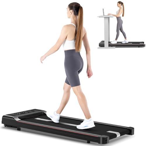 Bigzzia Laufband, zusammenklappbar, Walking Pad 10 km/h – 3,0 PS, extra breite Oberfläche von 43 cm, Fernbedienung mit LED-Display, verstärkte Struktur, maximale Tragkraft von 265 LB für Zuhause und