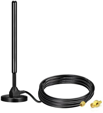 Bingfu Antenne 4G LTE Exterieur 5dBi Mâle SMA TS9 Omnidirectionnelle avec Base MagnétiqueCâble 3m pour 4G LTE Routeur CPE Large Bande sans Fil Routeur Gateway Passerelle MiFi Hotspot USB Modem