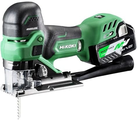 HIKOKI Akku-Stichsäge (Stabgriff) CJ36DB (36V, 2x2,5 Li-ion Akku, Brushless Motor, Gehrungsschnitte R/L: 45 °, Sägehub: 26 mm, Leerlaufhubzahl: 800-3500 min-1, Lieferumfang komplett im HSC II Koffer.
