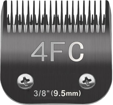 TRAH 4FC Ersatzklingen für Hundepflege, kompatibel mit Andis-Hunde-Schermaschinen, den meisten A5, Wahl KM Serie, abnehmbare Keramikklinge, Größe 4FC, Schnittlänge 9,5 mm, Schwarz