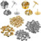 VILLCASE 100 Paare Schmetterlings-Kupplungs-Pins, Metall Anstecker Verschlüsse, Gold und Nickel Farben, DIY Schmuck Und Bastelprojekte