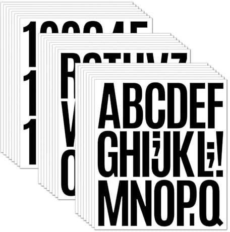 duisoad 24 Blätter Buchstaben Aufkleber, Klebebuchstaben Selbstklebendes Vinyl Buchstaben Zahlen Kit für DIY-Scrapbooking, Grußkarten, Briefkästen, Türen, Adressnummern