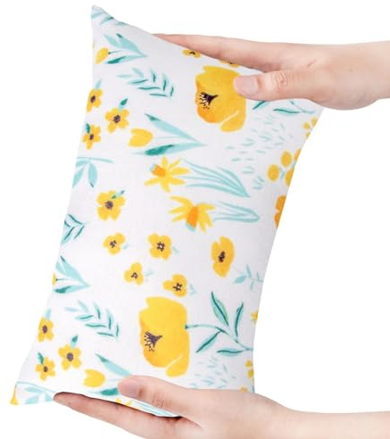 LeoreHu Kinder-Mittagsschläfchen-Kissen in Mini-Format, Auto-Kopfkissen, Erwachsenen-Halskissen, Hilfskissen, Vielseitig, Mini-Kissen (Gelbe Blumen)