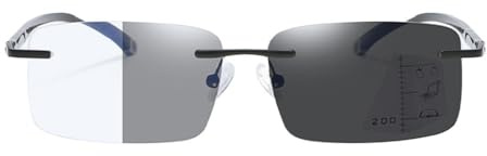 GSKDZG Randlose Photochrome Lesebrille Progressive Multifokale Lesebrillen Für Herren Damen Sonnenbrille Blaulichtfilter Brille