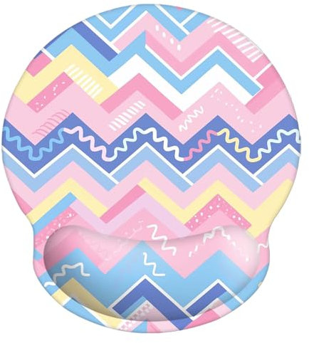 Ergonomic Memory Foam Mouse Mat, Wrist Rest Support Mouse Pad 9x10in Non-Slip Rubber Base Pain Relief Mousepad for Computer, Laptop Ofiice Business Use (Candy Lovely Stripe)