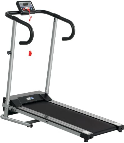 HOMCOM Tapis de Course Fitness électrique Pliable - 1 à 10 Km/h - écran LCD Multifonctions - Puissance 500 W