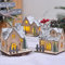 Nexoria Weihnachtsdorf mit Beleuchtung, 3 Stück Weihnachtsdeko Holzhaus Beleuchtet Holz Weihnachtsdeko mit LED Licht Weihnachtsdeko Innen Miniatur Holzhaus Weihnachtsbeleuchtung für Tischdeko