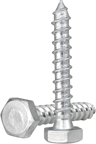 M6 6mm Coach Screws Length: 100mm (Pack of: 20) HEX Hexagon Head Lag Bolts Wood Screws Steel Zinc Plated DIN 571