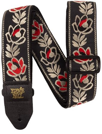 Ernie Ball klassischer Jacquard-Gitarrengurt/Bassgurt – Noble Rose