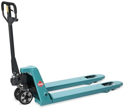 Ameise Wiegehubwagen PTM | 2.000 kg Tragkraft | Displaywaage mit 0,5/1 kg Schritten | 1.150 mm Gabellänge | Lenkrad aus laufruhigem Vollgummi | Polyurethan Tandem-Gabelrollen | Hubwagen mit Waage