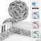 JAKOR® Yoki - Bettschlange in 2 oder 3 Meter - geprüfte ÖKO TEX Qualität - Bettschlange geflochten inkl. Wäschenetz - Babybettumrandung - Bettumrandung Babybett – 300x15x10cm (Grau)