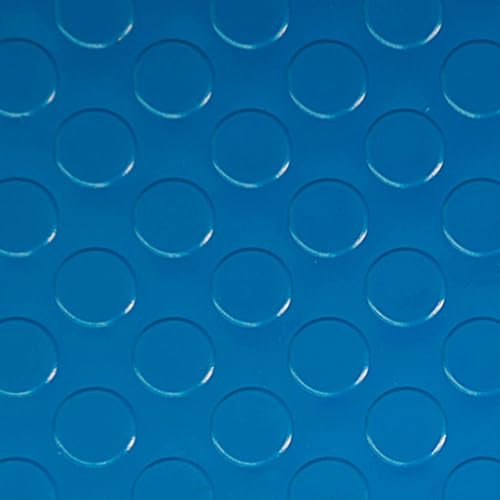 Gummimatte Garagenmatten mit Münzmuster für Den Boden, Rutschfeste, Flexible Gummibodenrolle, Bodenmatte für Werkbänke in Der Garage, Trainingsmatten, Laufbandmatten(Blue,0.9x1m (3.3 x 3.3ft))