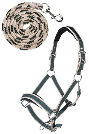 HKM Kopenhagen Head collar set with snap hook Deep Green Cob