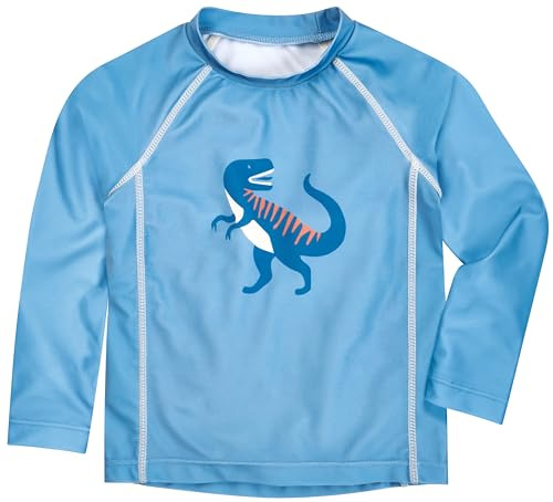 Playshoes Unisex Kinder Langarmshirt Rash-Guard-Shirt, Lang Blau Dino, 86-92
