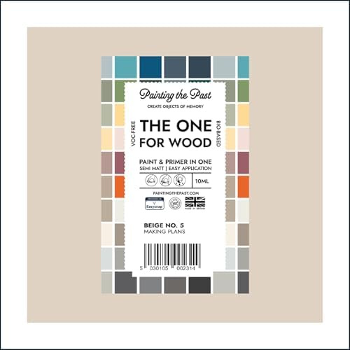The One for Wood Paint & Primer 10ml (Sample) Beige No. 5 Making Plans | Semi Matt Finish, Bio-Based & VOC-Free Formula for Wooden Furniture & Surfaces | Durable & Easy Indoor Home Decorating