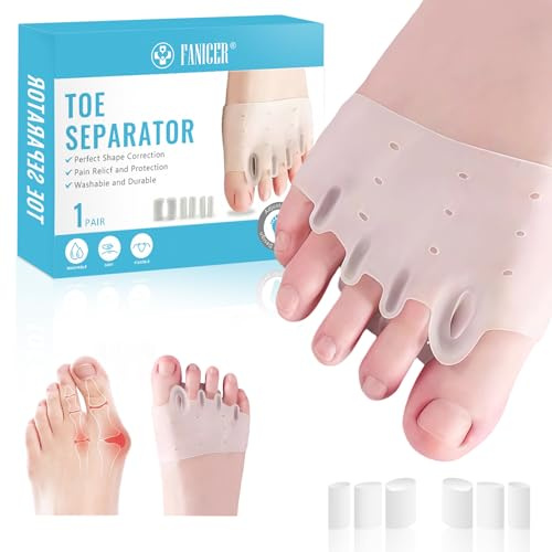 Séparateurs D'orteils,Séparateur Orteil Pour Orteils se Chevauchant en Silicone,Correcteur Hallux Valgus Hommes & Femmes,pour Détente et Étirement,Corrige les Orteil,Soulager les frottements