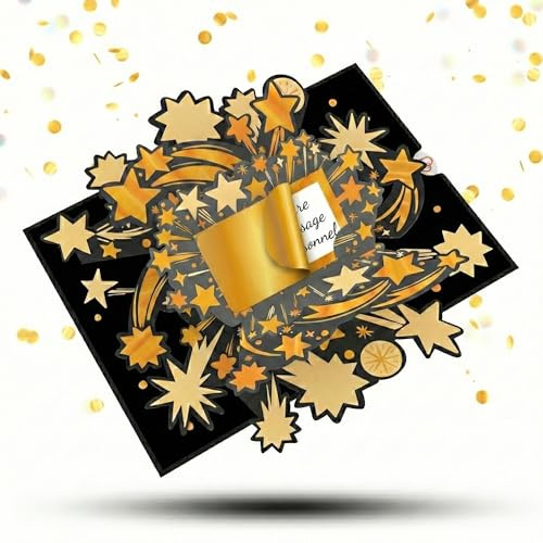 papercrush Pop-Up 3D Gutscheinkarte Goldenes Ticket zum Selbstausfüllen | Geschenkgutschein zur Einschulung, Wunschgutschein zum Personalisieren für den 1. Schultag, Geldgeschenk zum 18. Geburtstag