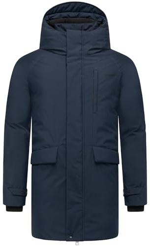 STONE HARBOUR Herren warmer langer Wintermantel mit magnetischer Abdeckleiste und Brusttasche Emriis XX S-3XL