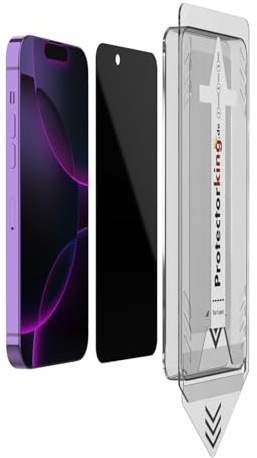 Protectorking 4x Blickschutz 9H Panzerhartglas für iPhone 15 Pro Max PRIVACY ANTI-SPY Staubfreie Installation echtes Tempered Schutzglas Screen-Protector