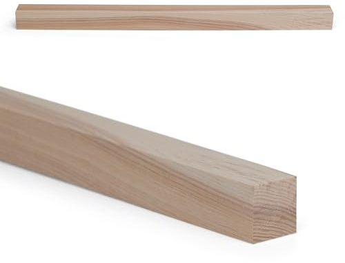 Woodsellers Holzleiste Esche gehobelt [Massivholz & verleimfertig] – Eschenholz Leiste technisch getrocknet 10–12%, allseitig gehobelt, naturbelassen – für Möbelbau & Innenausbau (25x25x1000mm)