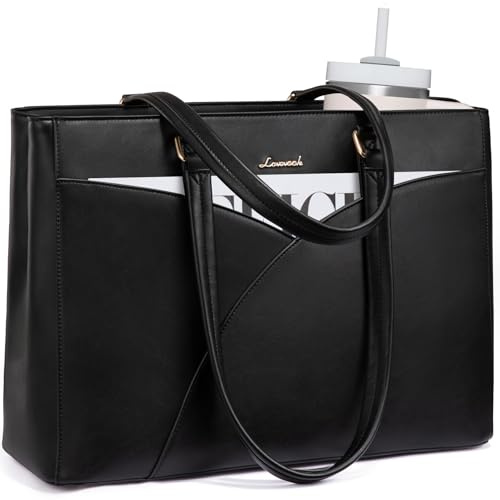 LOVEVOOK Laptoptasche Damen, Handtasche Groß Arbeitstasche Aktentasche | Wasserdicht PU Leder, Elegant Business Shopper Tasche Lehrertasche Schultertasche Uni Schule Büro