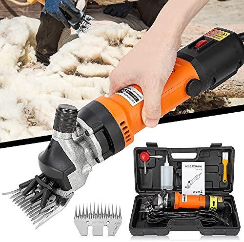 CGOLDENWALL Elektrische Profi-Schafschere 690W 2400RPM, 6-Stufig Einstellbar, mit 5-Meter-Netzkabel, für Schafe, Alpakas und Ziegen - Inklusive Schmieröl