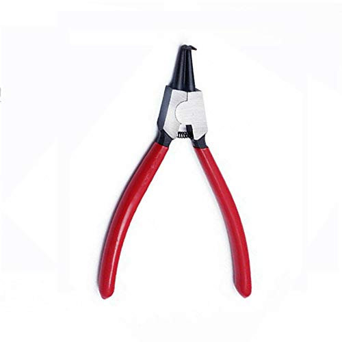 BE-TOOL Sicherungsringzange 15,2 cm 150 mm gebogene Zange C Clip Entferner Werkzeug für Fahrzeughersteller und Maschinenindustrie, rot
