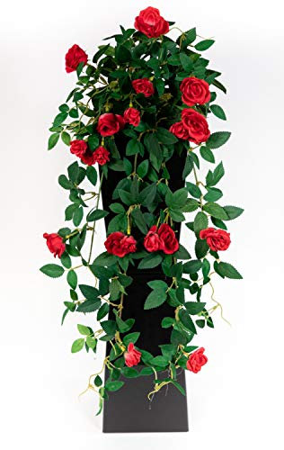 Seidenblumen Roß Rosenranke 62cm rot ZF Kunstpflanzen Kunstblumen künstliche Pflanzen künstliche Rosen Rosenhänger