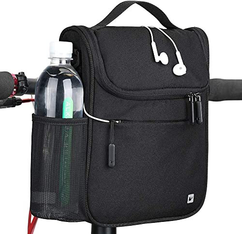 Rhinowalk Fahrrad Lenkertasche, Fahrradtasche vorne Lenker, Fahrradrahmentasche Fahrradkorb Fahrradtasche Professionelles Fahrradzubehör-Schwarz
